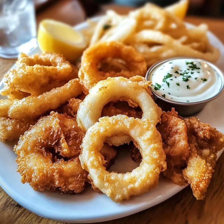 Crispy Battered Cod and Onion Rings Platter Recipe