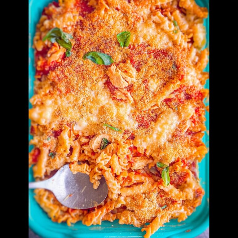 Cheesy Chicken Parmesan Pasta Casserole Recipe