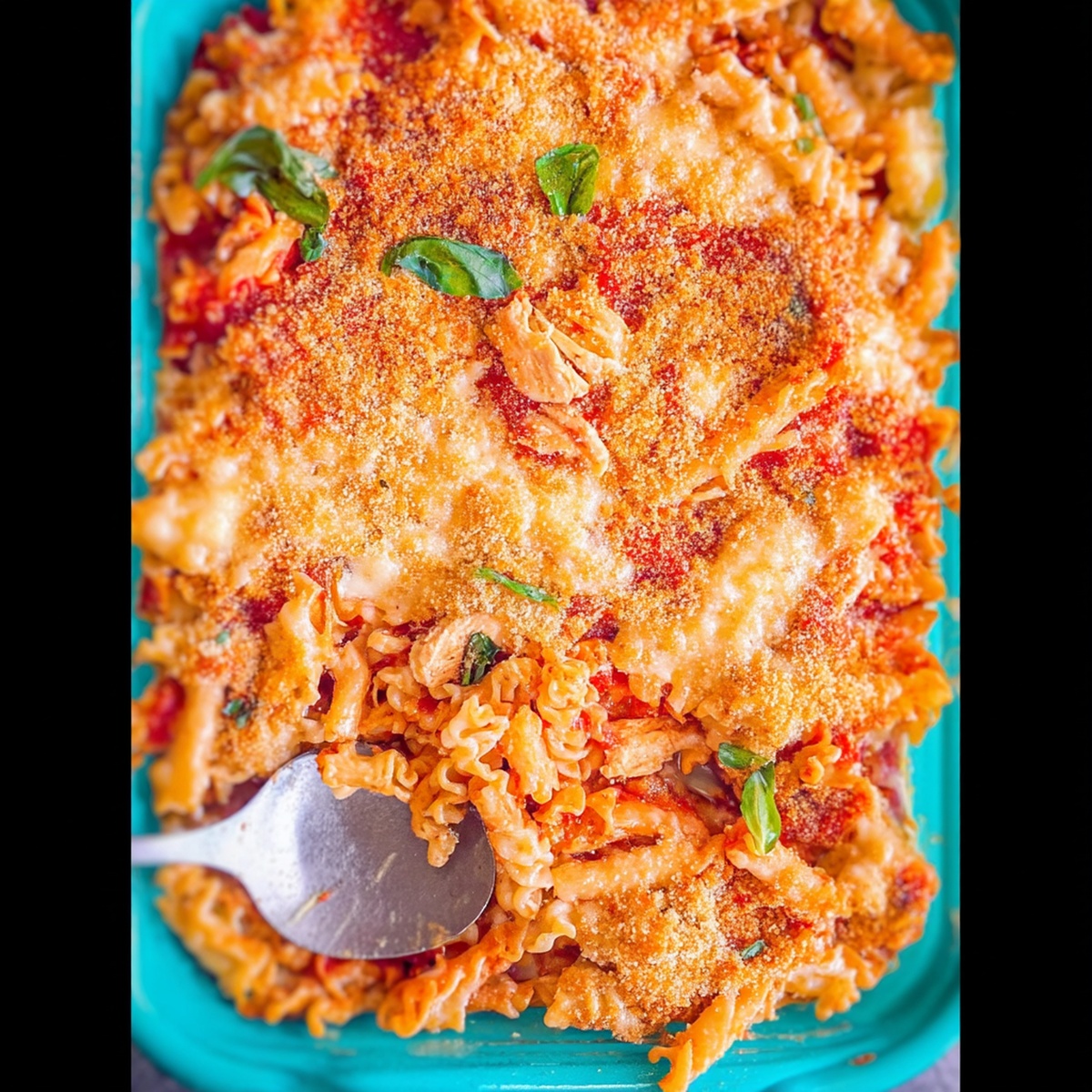 Cheesy Chicken Parmesan Pasta Casserole Recipe