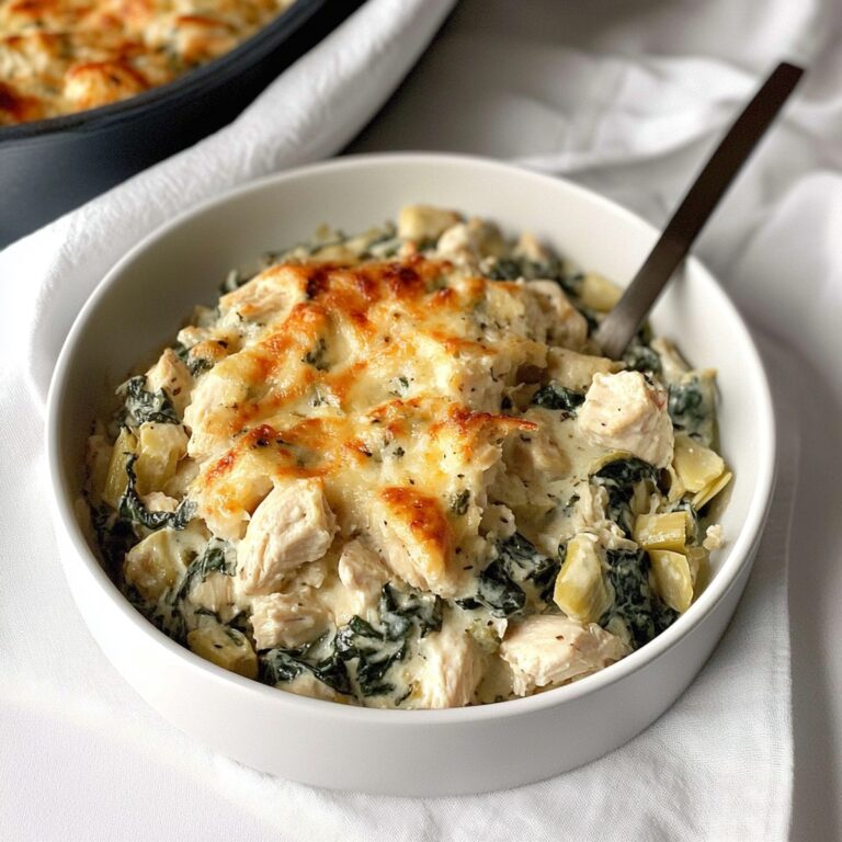 High-Protein Spinach and Artichoke Chicken Casserole Recipe