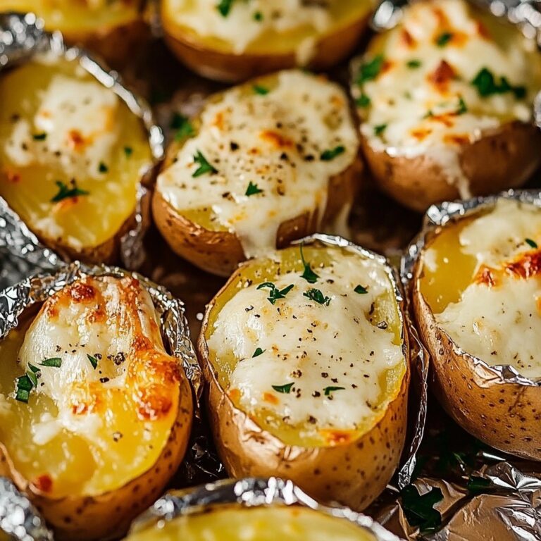 Baked Potatoes in Foil Packets with Parmesan Ranch Sauce Recipe