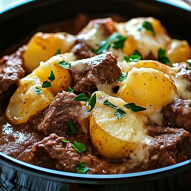 Crockpot Loaded Steak and Potato Bake Recipe