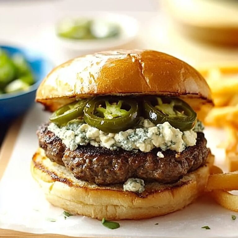 Jalapeno Burgers with Gorgonzola Recipe