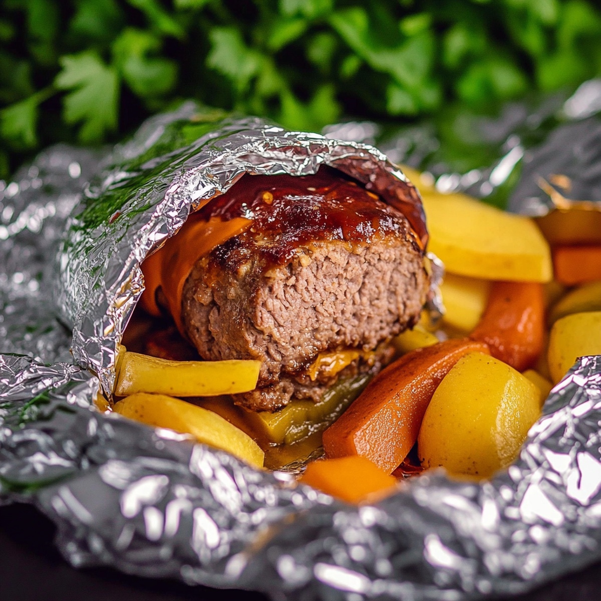 Burger Dinner Foil Packets Recipe