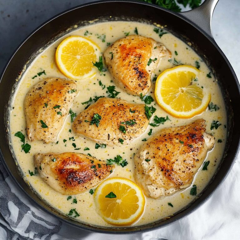 Creamy Lemon Pepper Skillet Chicken Recipe