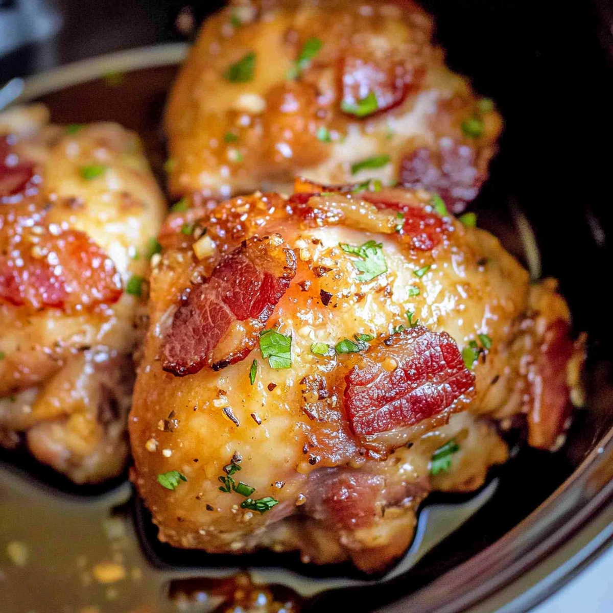 Slow Cooker Bacon Brown Sugar Garlic Chicken Recipe