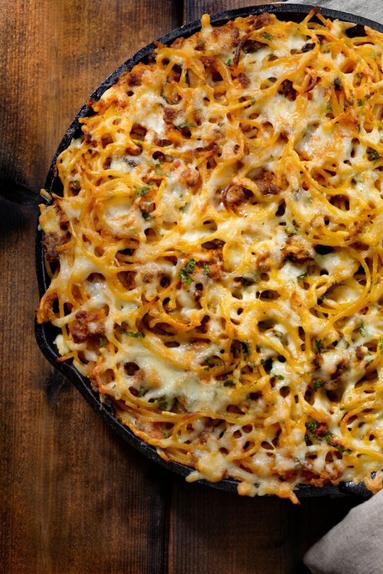 Cheesy Michael Symon Spaghetti Pie Recipe