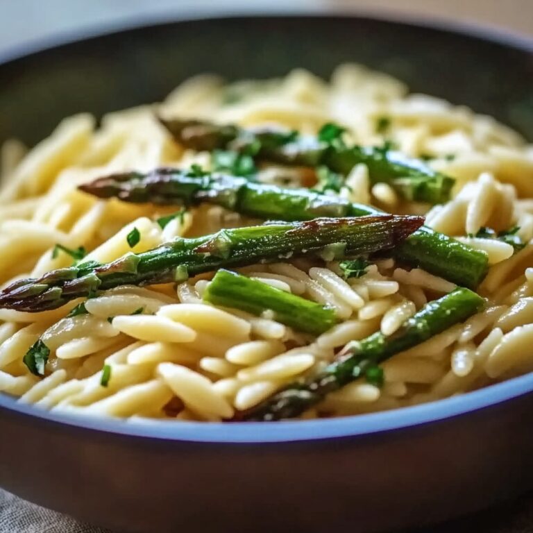 Silky Garlic Butter Asparagus Orzo Recipe