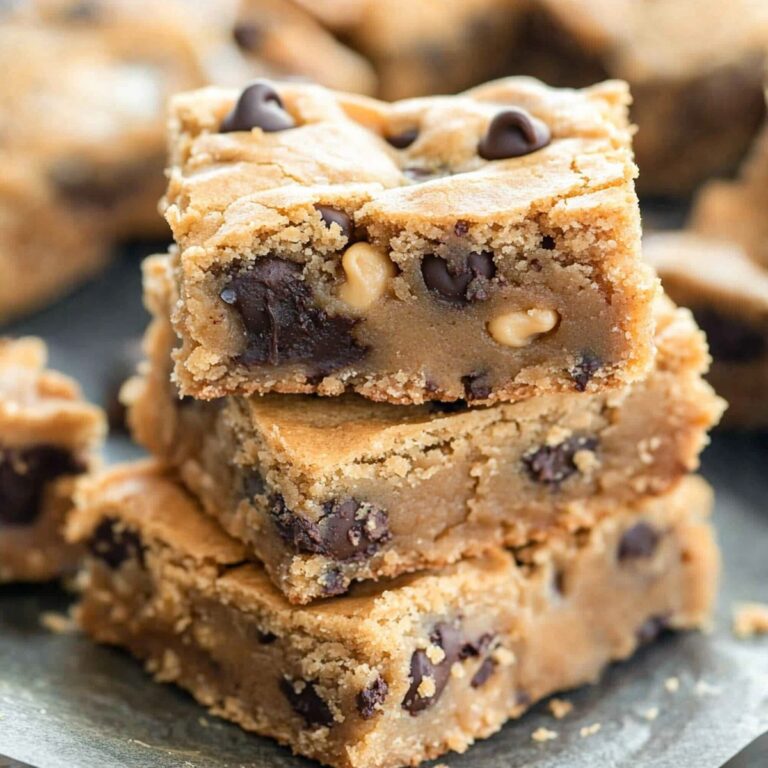 Gooey Peanut Butter Chocolate Chip Cookie Bars Recipe