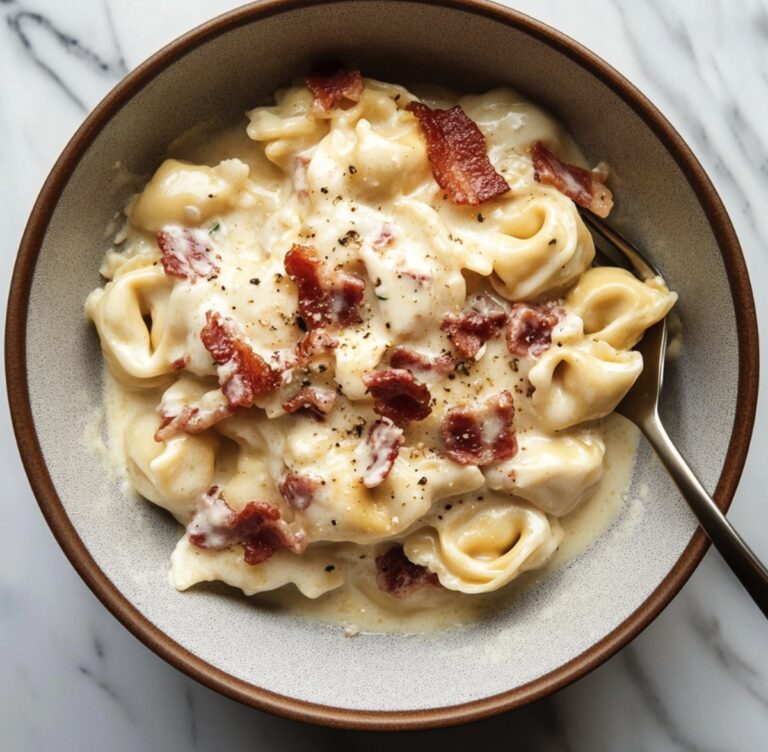 Creamy Bacon Tortellini Alfredo Recipe