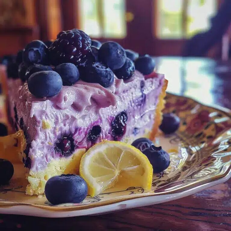 Lemon Blueberry Shortbread Mousse Cake Recipe