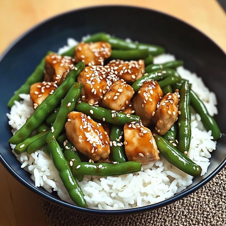 Sesame Chicken with Green Beans and Rice Recipe