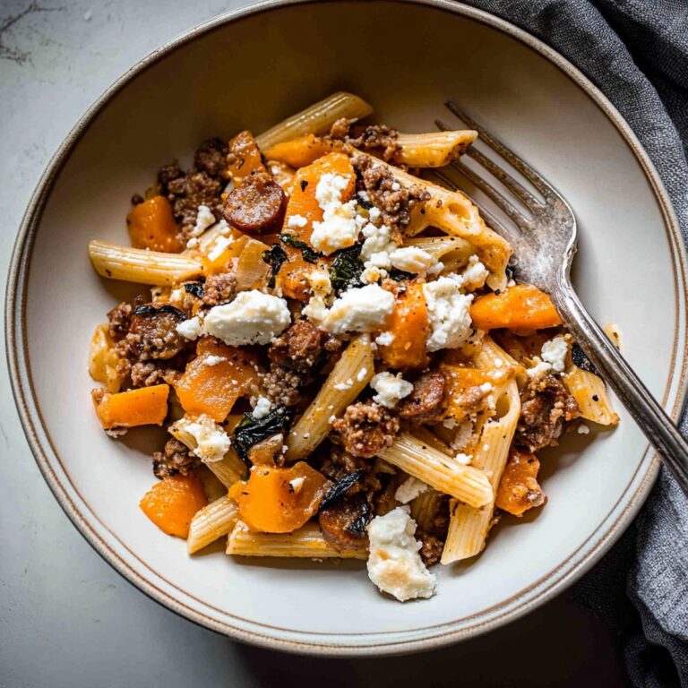 Butternut Squash Goat Cheese Pasta With Sausage Recipe