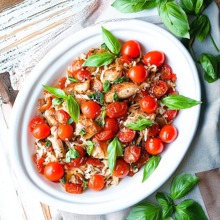 Tender Slow Cooker Chicken with Cherry Tomatoes & Basil Recipe