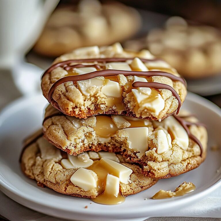 White Chocolate Caramel Drizzle Cookies Recipe