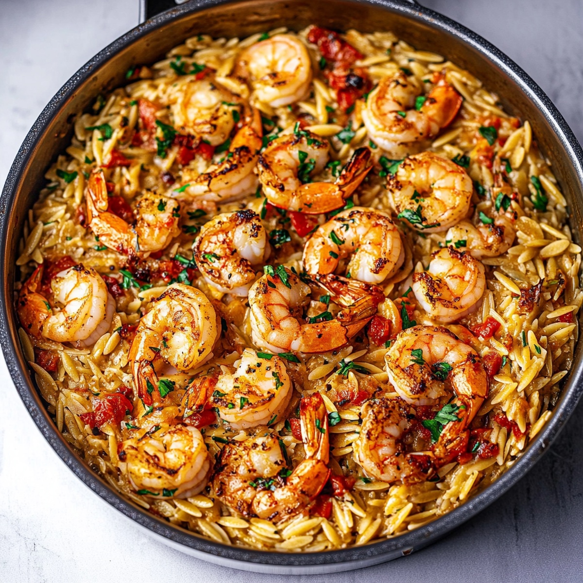 One Pot Marry Me Shrimp and Orzo Pasta Recipe