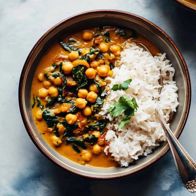 Chickpea Curry with Spinach and Rice Recipe