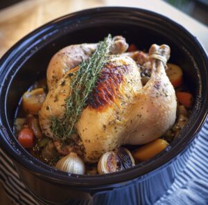 Tender Slow Cooker Whole Chicken with Garlic Recipe