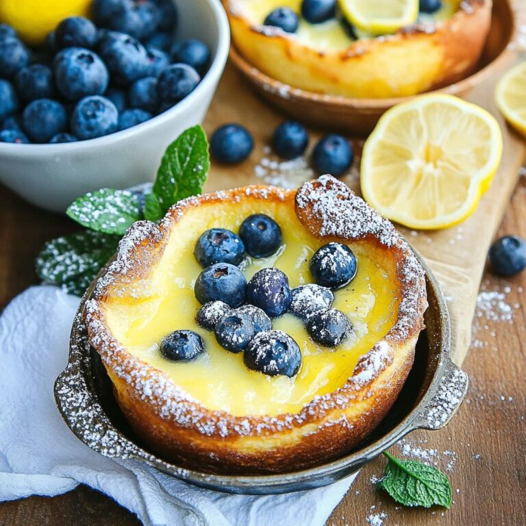 Dutch Babies with Lemon Curd and Blueberries Recipe
