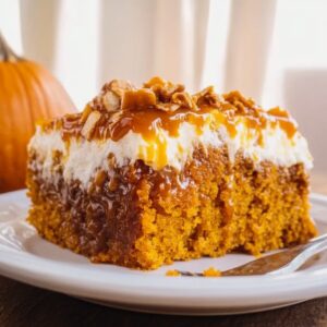 Caramel Pumpkin Poke Cake Recipe