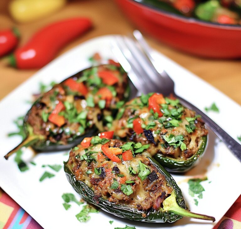 Smoky Brisket Stuffed Poblano Peppers Recipe