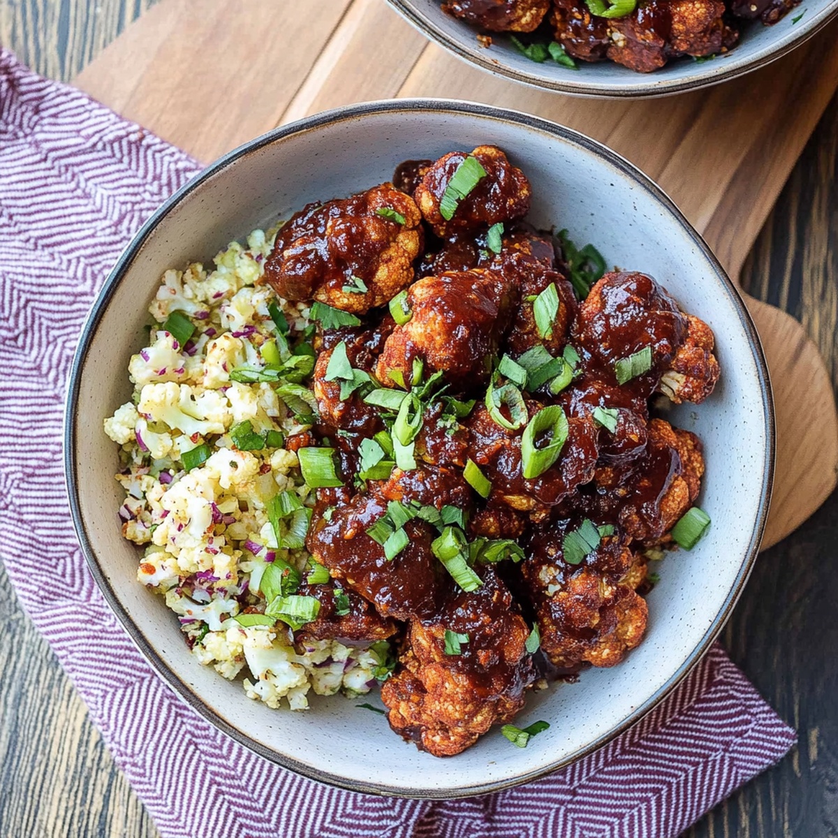 Sizzling BBQ Cauliflower Bites Bowl Recipe