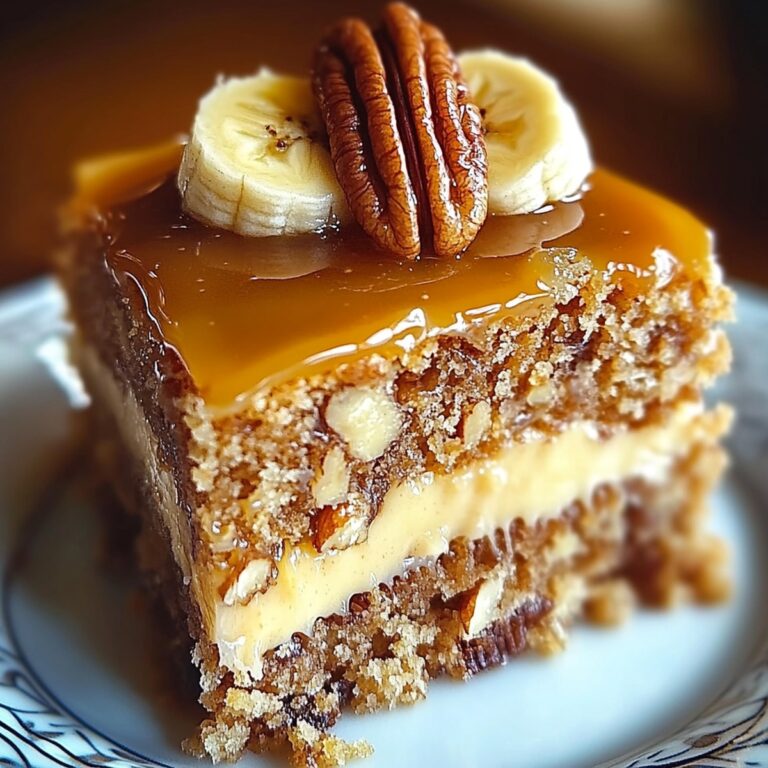 Decadent Caramel Banana Pecan Cake Recipe