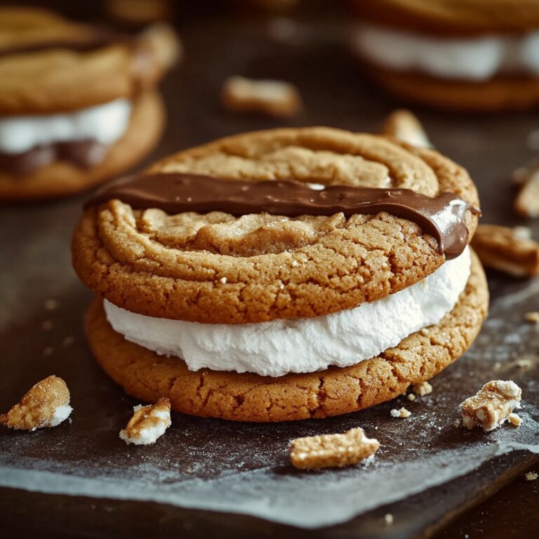 Gooey Peanut Butter Smores Sandwich Cookies Recipe