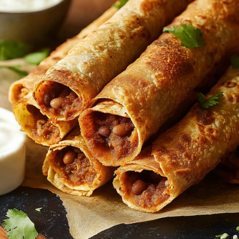 Crispy Bean & Cheese Taquitos Recipe