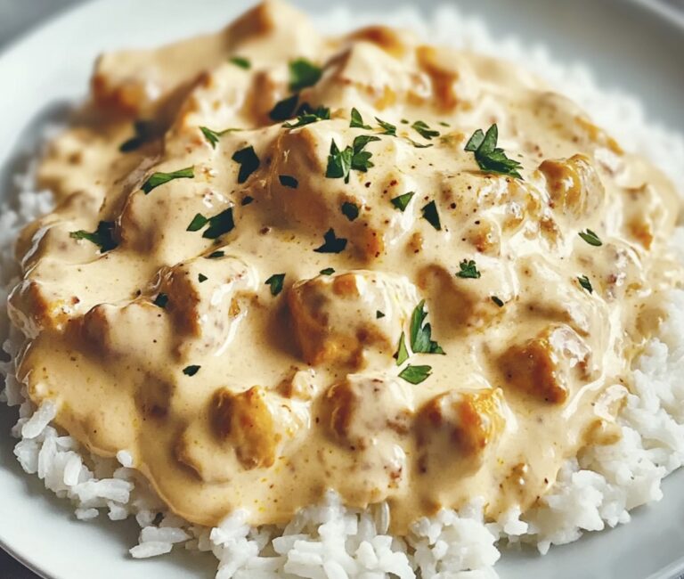 CREAMY SMOTHERED CHICKEN AND RICE Recipe