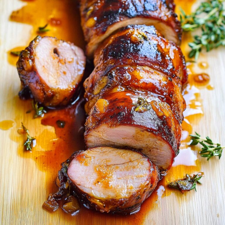 Apricot Glazed Bacon Wrapped Cajun Pork Tenderloin Recipe