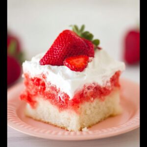 Luscious Strawberry Poke Cake Recipe