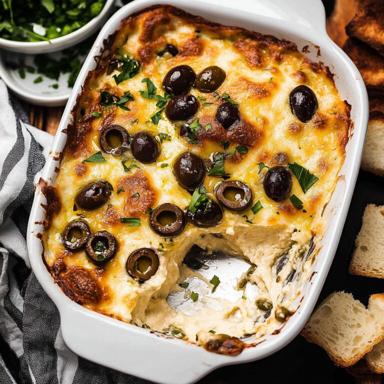 Cheesy Baked Olive Dip Recipe