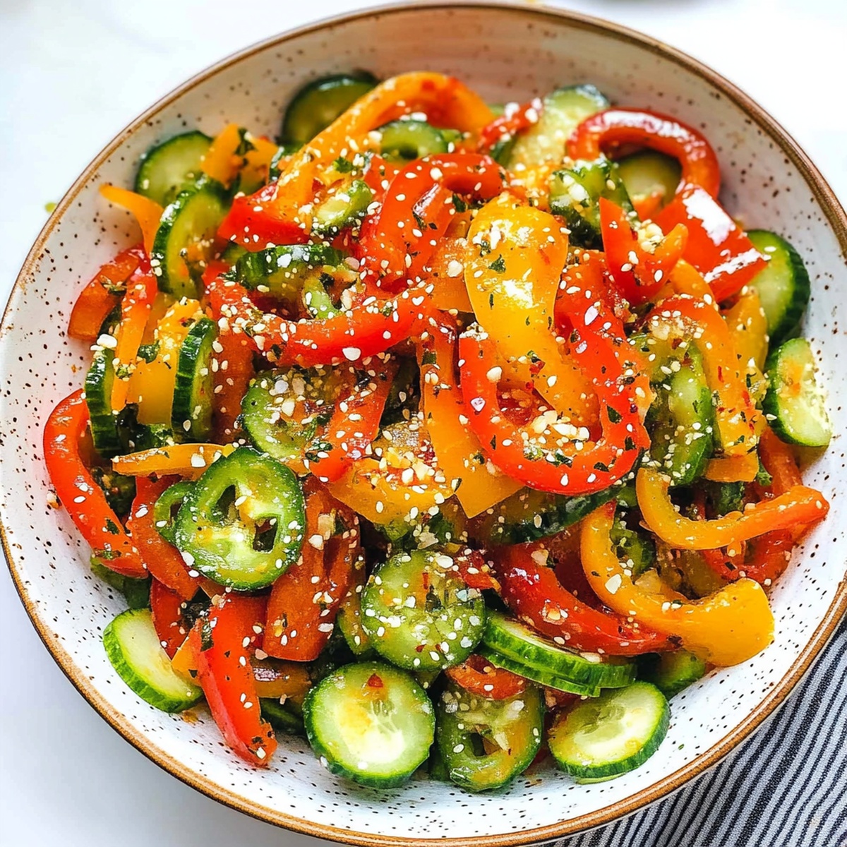 Cucumber Pepper Salad Recipe