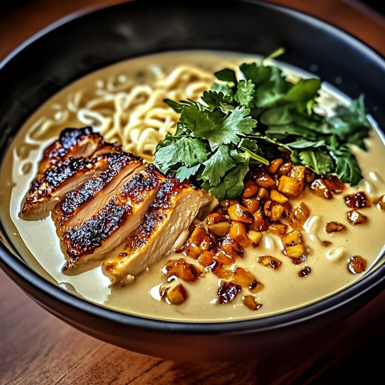 Fiery Chicken Ramen with Creamy Garlic Sauce Recipe