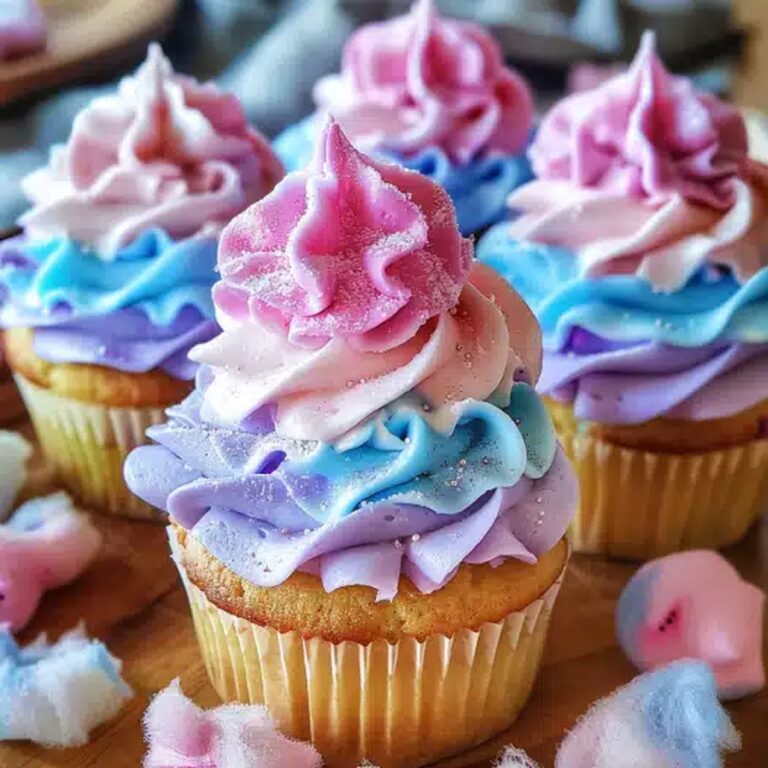 Fluffy Cotton Candy Cupcakes Recipe