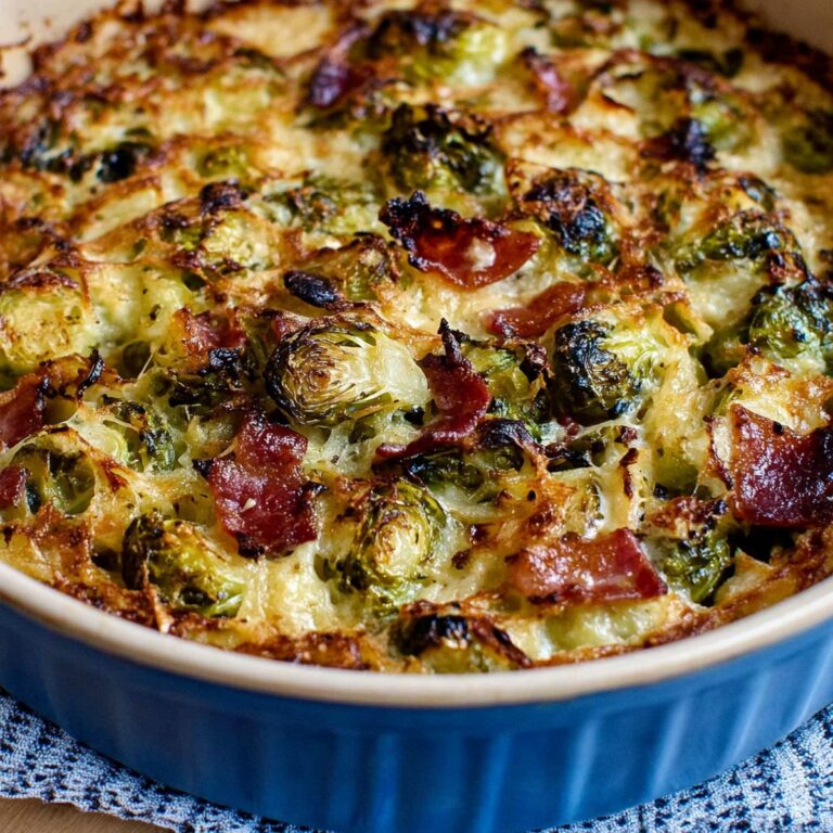 Crispy Bacon and Brussels Sprouts Gratin Recipe