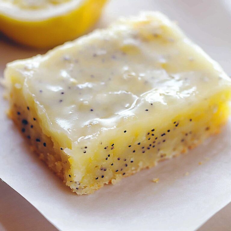 Glazed Lemon Poppy Seed Bars Recipe