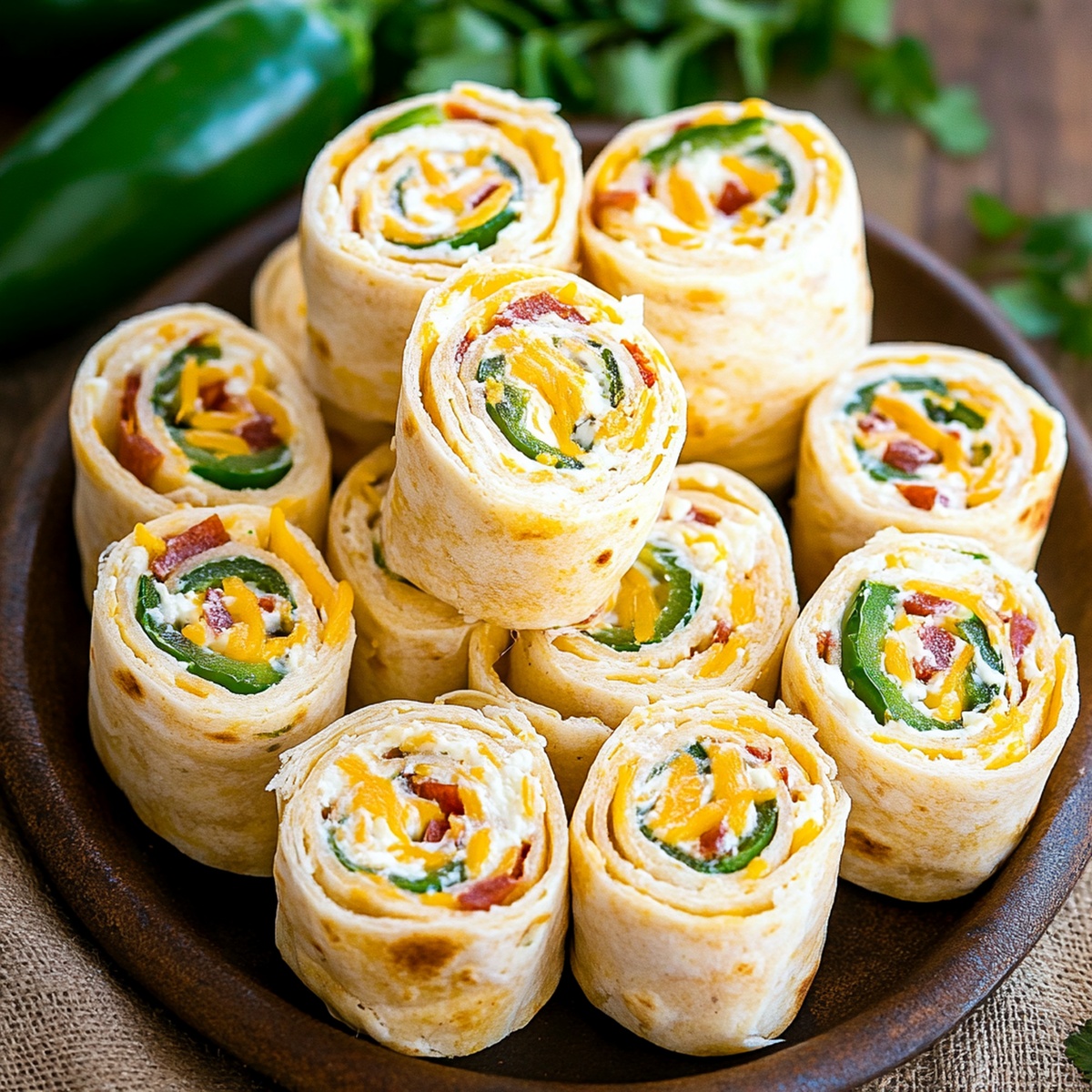 Jalapeno Popper Cream Cheese Pinwheels with Tortillas Recipe