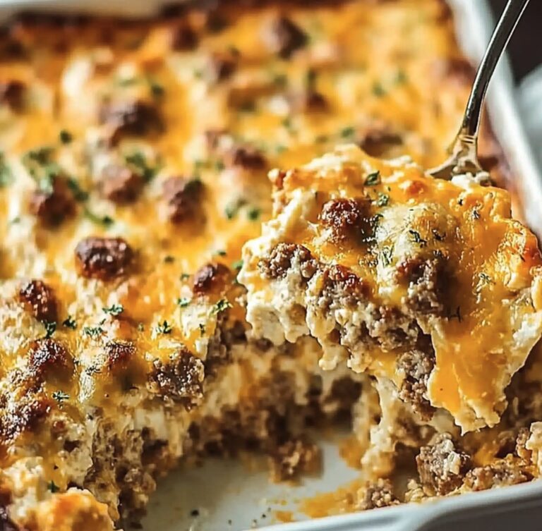 Hearty Breakfast Sausage and Cheese Casserole Recipe