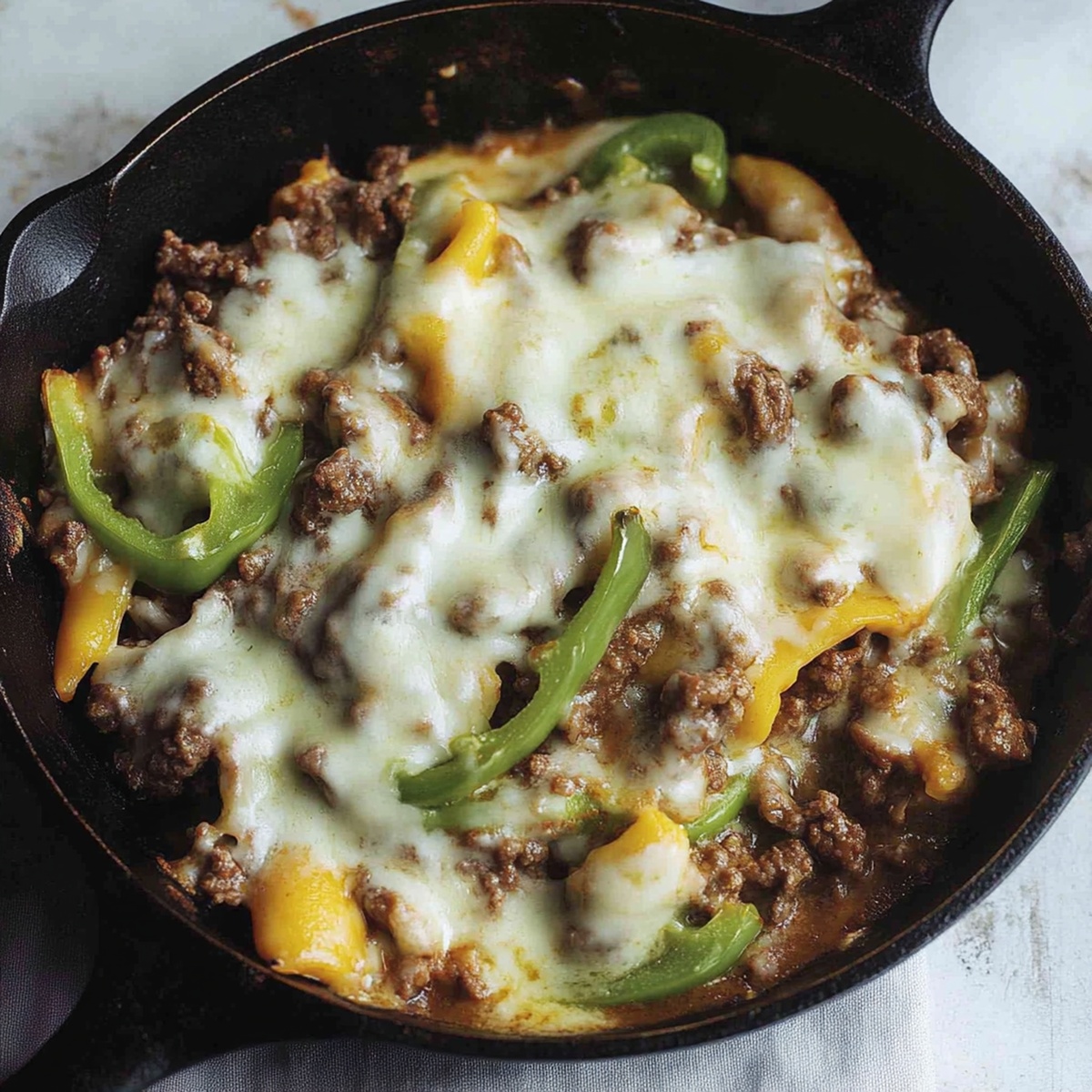 Philly Cheese Beef Skillet Recipe