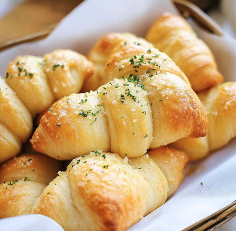 Golden Garlic Butter Cheesy Crescent Rolls Recipe