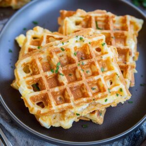 Crispy Egg & Cheese Hash Brown Waffles Recipe