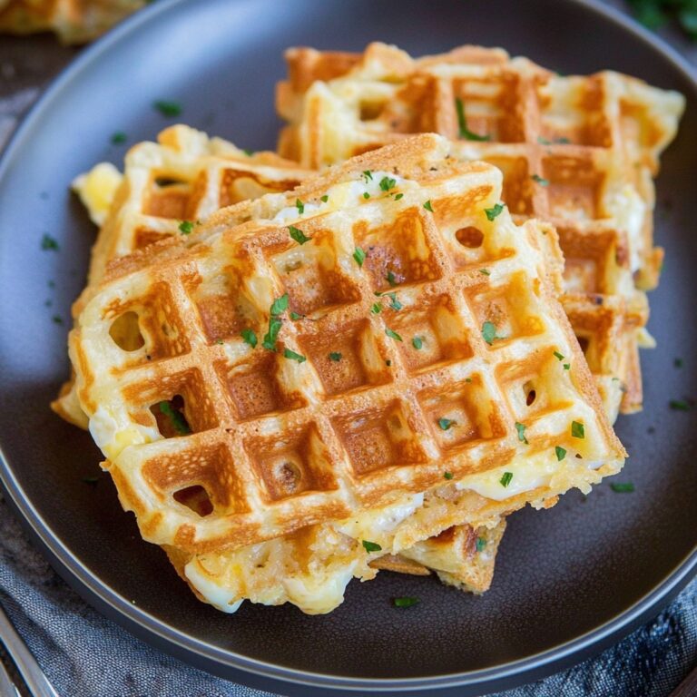 Crispy Egg & Cheese Hash Brown Waffles Recipe