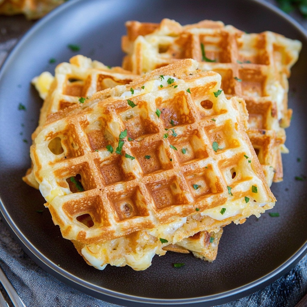 Crispy Egg & Cheese Hash Brown Waffles Recipe