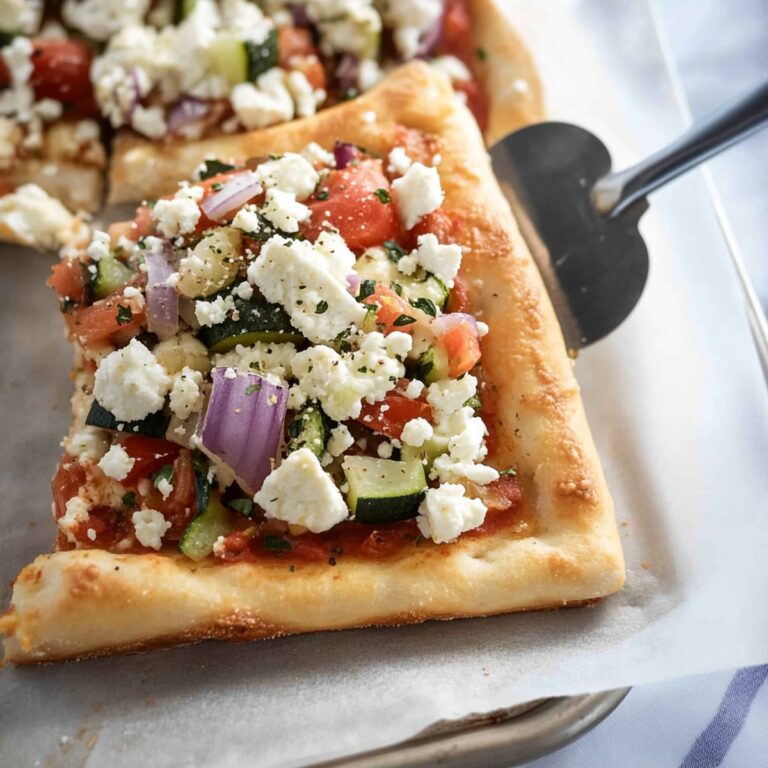Colorful Greek Veggie Pizza Squares Recipe