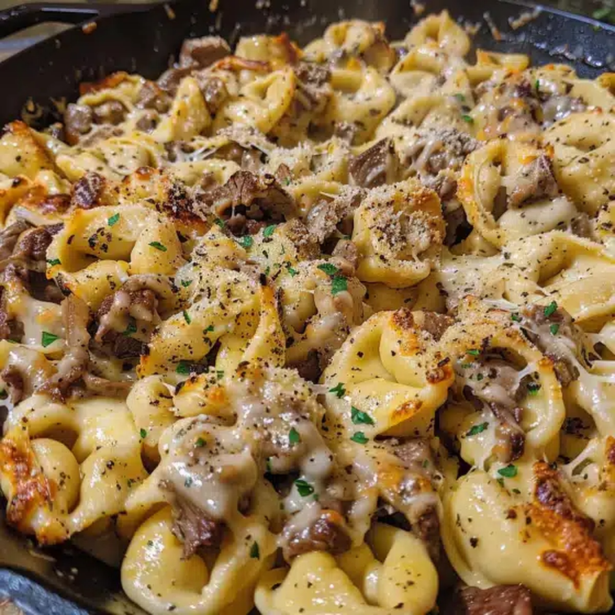 Philly Cheesesteak Tortellini Pasta Recipe