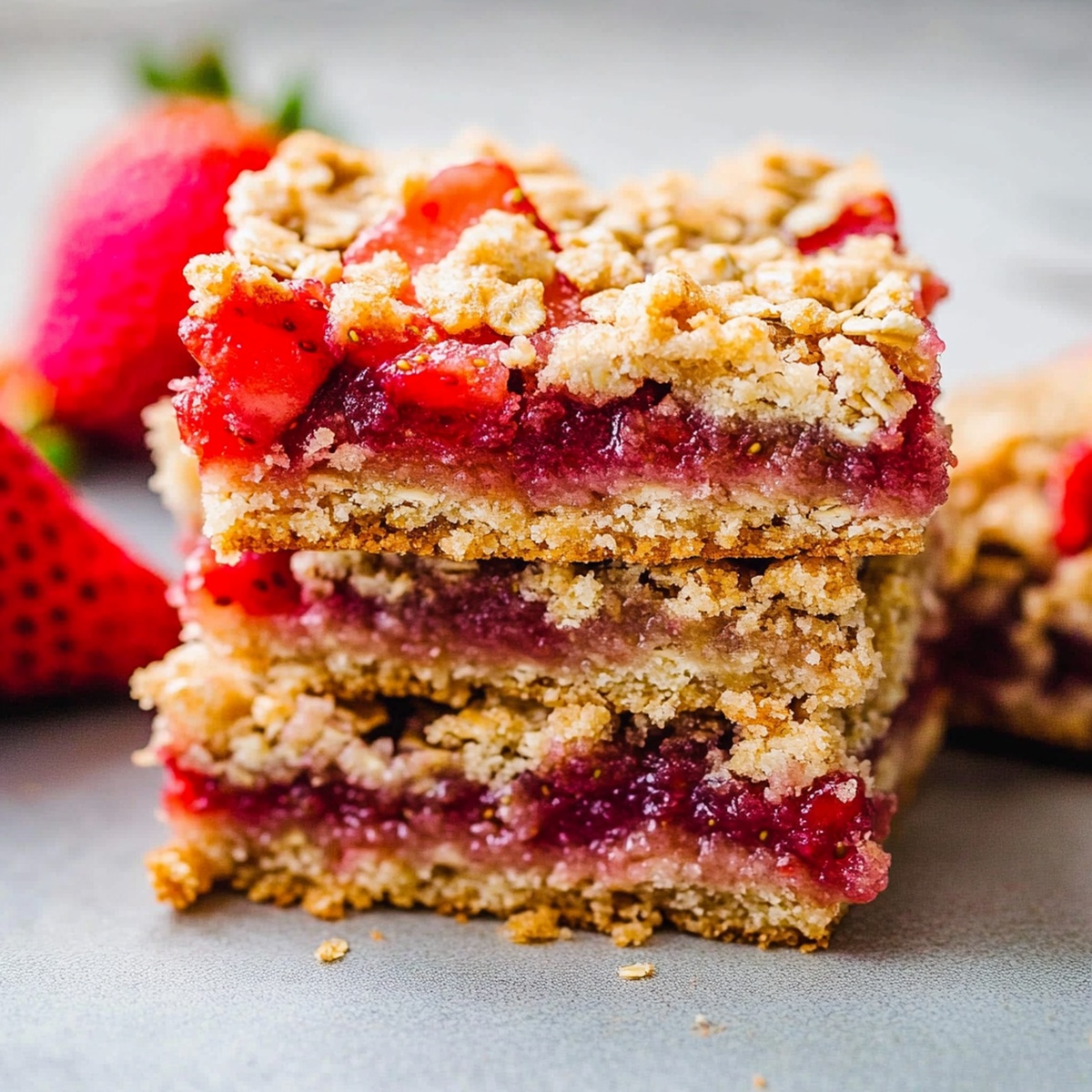 Strawberry Oatmeal Crumble Bars Recipe
