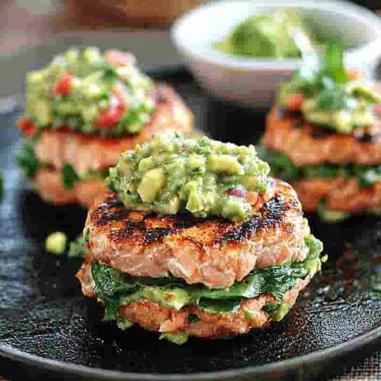 Grilled Salmon Burgers with Avocado Salsa Recipe