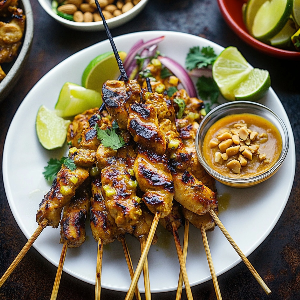 Chicken Satay with Spicy Peanut Dipping Sauce Recipe